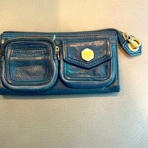 Marc Jacobs black leather wallet well- used fabric lined  $29 or Best Offer